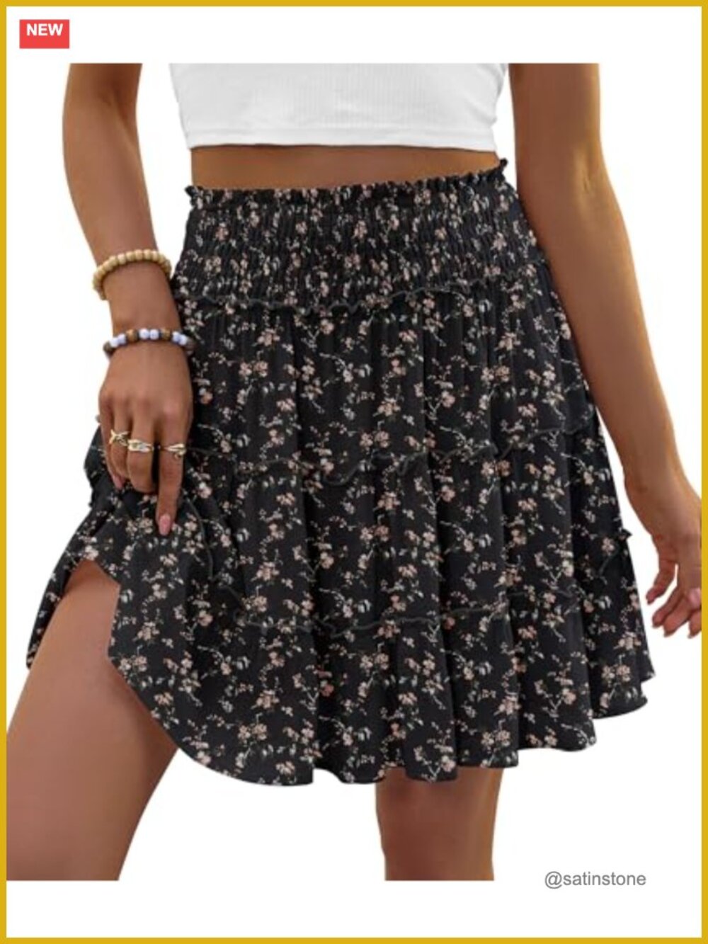 High Waist Ruffle Mini Skort with Built-in Shorts Flowy A-Line Summer Skirt